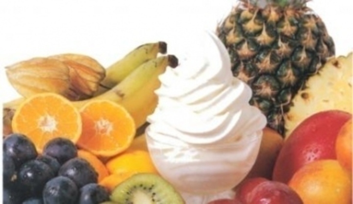 Různé druhy ovoce se zmrzlinou