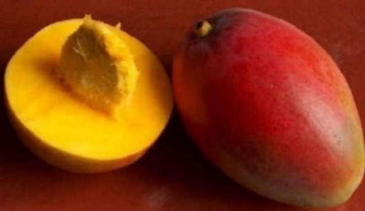 Rozpůlené mango s peckou 