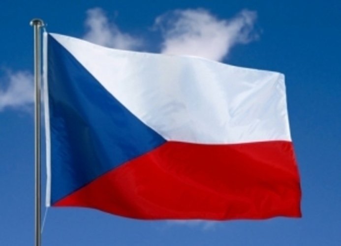 Vlající vlajka České republiky