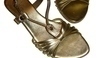 Zlaté páskové boty na podpatku 