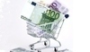 Nákupní vozík s papírovými eury